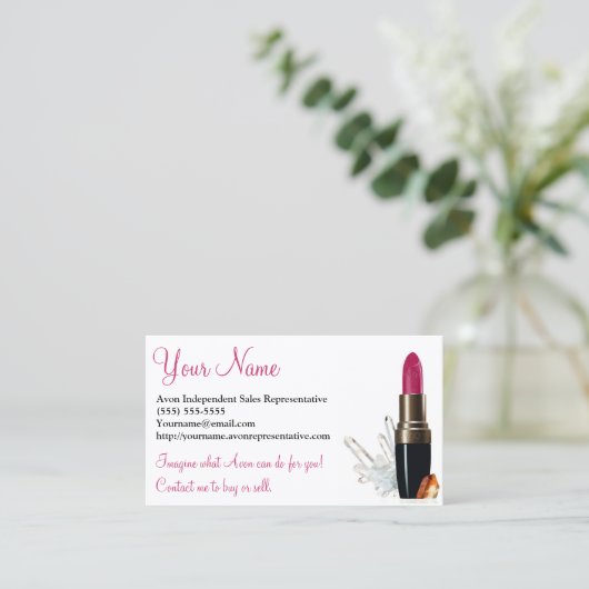 Avonの白い社会的な媒体 名刺 (スタンド正面)