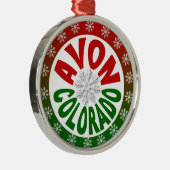 Avonコロラド州の赤い緑の雪片のオーナメント メタルオーナメント (右)