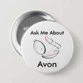 Avon -円形ボタンについて私に尋ねて下さい 缶バッジ (正面&裏面)