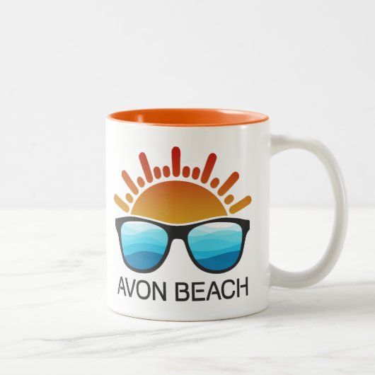 Avon Beach North Carolina Sunglasses ツートーンマグカップ (右)