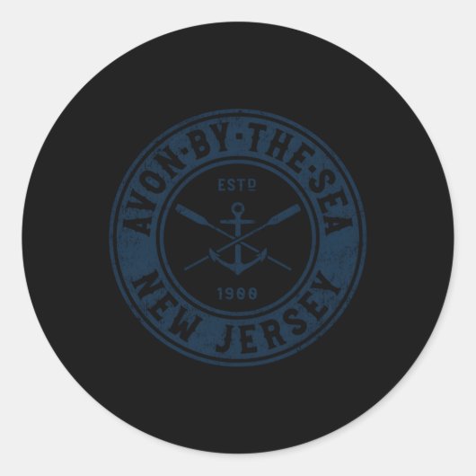 Avon-By-The-SeaニュージャージーNjボートいかりオール ラウンドシール (正面)