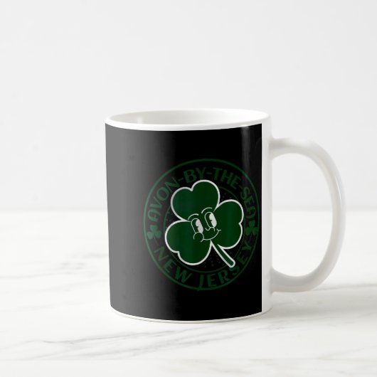 Avon-by-the-sea New Jersey Irish Shamrock Nj Retro コーヒーマグカップ (右)