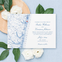 Avon-by-the-Sea NJの地図ネイビーエレガントブルー結婚ズ