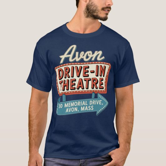 Avon Drive-In TheaterレトロMassachusetts Drive-In Tシャツ (正面)