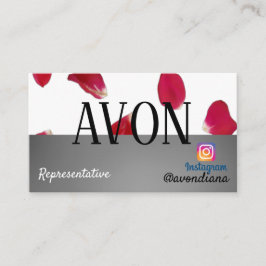 Avon Instagramロゴの銀色美バラ 名刺