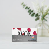 Avon Instagramロゴの銀色美バラ 名刺 (スタンド正面)