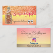 Avon Instagramロゴピンクと黄色の釉薬 名刺 (正面/裏面)