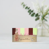 Avon Instagramロゴピンク金ゴールド釉薬 名刺 (スタンド正面)