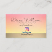 Avon Instagramロゴピンク金ゴールド釉薬 名刺 (裏面)