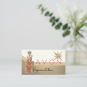 Avon Instagramロゴピンク金ゴールド釉薬 名刺 (スタンド正面)