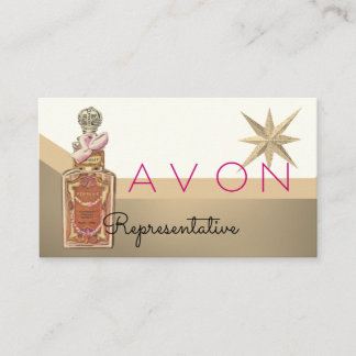 Avon Instagramロゴピンク金ゴールド釉薬 名刺