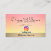 Avon Instagramロゴピンク金ゴールド 名刺 (裏面)