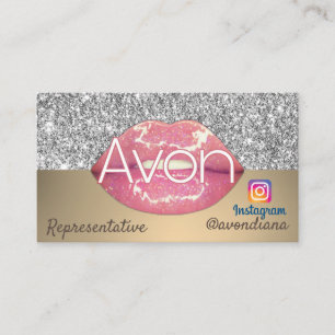 Avon Instagramロゴ金ゴールドと銀の美観 名刺
