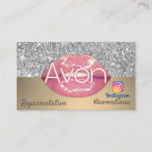 Avon Instagramロゴ金ゴールドと銀の美観 名刺 (正面)