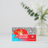 Avon Instagramロゴ金ゴールドと銀美学Busi 名刺 (スタンド正面)