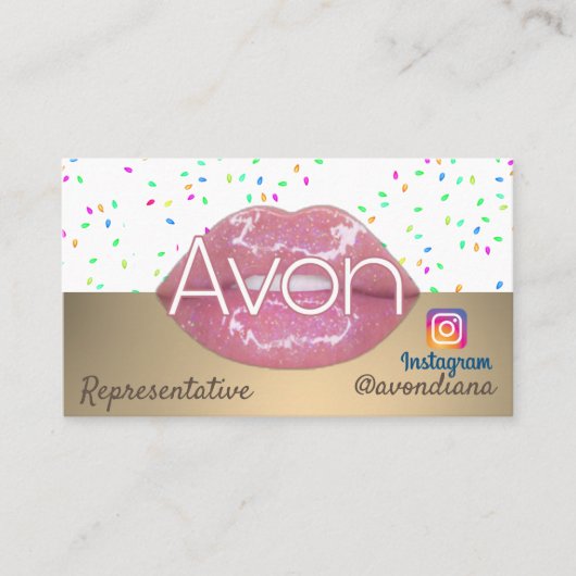 Avon Instagramロゴ金ゴールドと銀美学Busi 名刺 (正面)