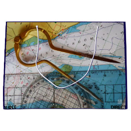 Avonturen beleven en bestemming zoeken op kompas. ラージペーパーバッグ