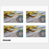 Avonturen beleven en bestemming zoeken op kompas. 長方形シール (シート)