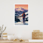 Avoriaz French Ski Poster Skiing Wall Art 1 ポスター (キッチン)