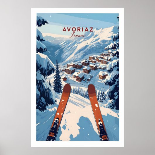 Avoriaz Portes du Soleil Slopes Print French ポスター (正面)