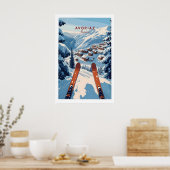 Avoriaz Portes du Soleil Slopes Print French ポスター (キッチン)