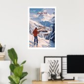 Avoriaz Portes du Soleil Slopes Ski Print French ポスター (ホームオフィス)