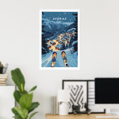 Avoriaz Poster - Winter Chalets Print French Ski ポスター (ホームオフィス)