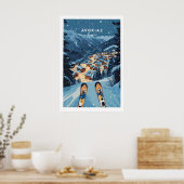 Avoriaz Poster - Winter Chalets Print French Ski ポスター (キッチン)