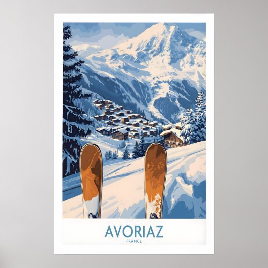 Avoriaz Ski Poster France Print 1 ポスター (正面)