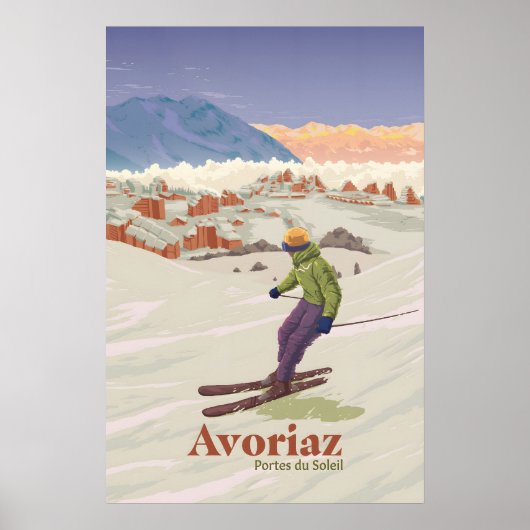 Avoriaz Ski Resort Travel Poster ポスター (正面)