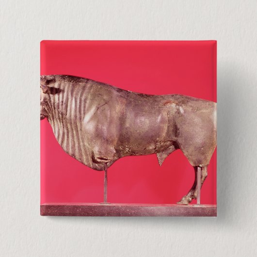 Avrigneyからの3つの角が付いているBull、 缶バッジ (正面)