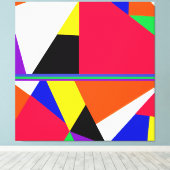 Avrilフルーアのカラフル抽象芸術幾何学模様 キャンバスプリント (インサイチュ (ウッドフロア))