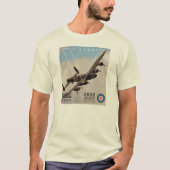 AvroランカスターWW11の爆撃機のTシャツ Tシャツ (正面)