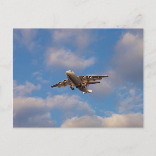 Avro RJ85ジェットランディング ポストカード (正面)