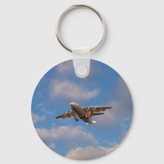 Avro RJ85ジェット機の着陸 キーホルダー (正面)
