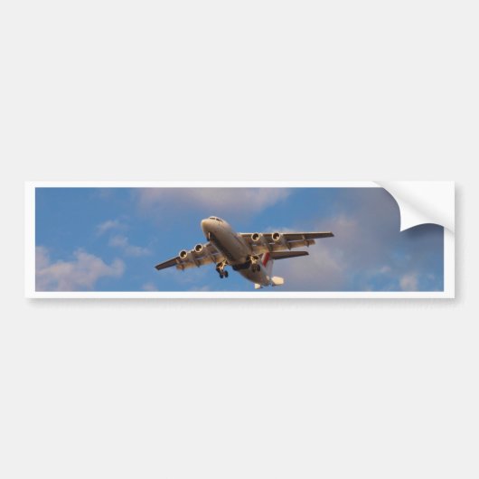 Avro RJ85ジェット機の着陸 バンパーステッカー (正面)