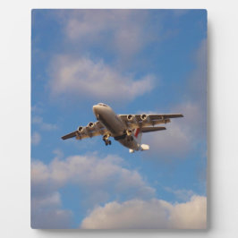 Avro RJ85ジェット機の着陸 フォトプラーク