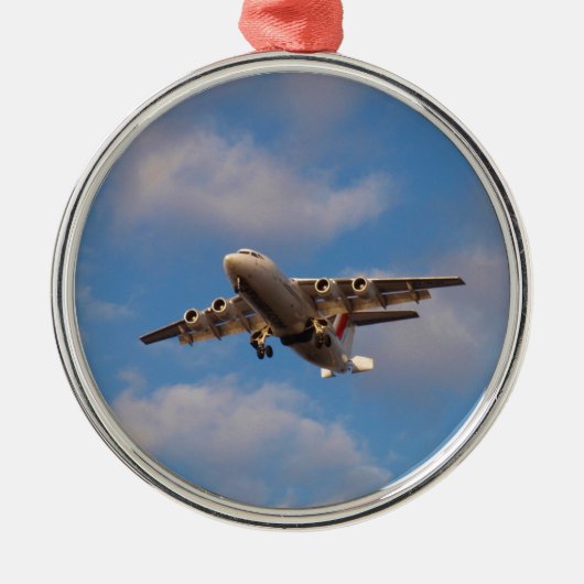 Avro RJ85ジェット機の着陸 メタルオーナメント (正面)