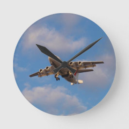 Avro RJ85ジェット機の着陸 ラウンド壁時計