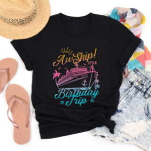 Aw船舶カスタム誕生日クルーズグループマッチング Tシャツ