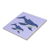 AW-シロナガスクジラの母およびベビーのタイル タイル (側面)