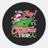 Aw Shipクリスマス旅行かわいいクルーズファミリーF ラウンドシール (正面)