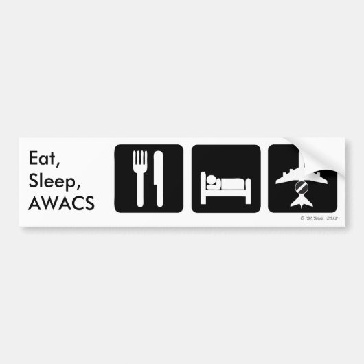 、AWACSのバンパーステッカー食べて下さい、眠らせて下さい バンパーステッカー (正面)