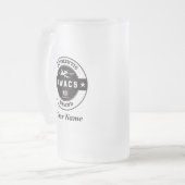AWACSの円のバッジ フロストグラスビールジョッキ (正面左)