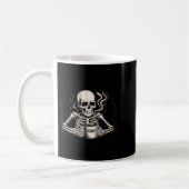 Awake But At What Cost Funny Skeleton Coffee Monda コーヒーマグカップ (左)