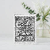 Awake=Caffeine – 文前向き書引用文 ポストカード (スタンド正面)