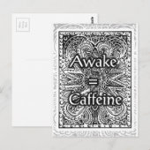 Awake=Caffeine – 文前向き書引用文 ポストカード (正面/裏面)