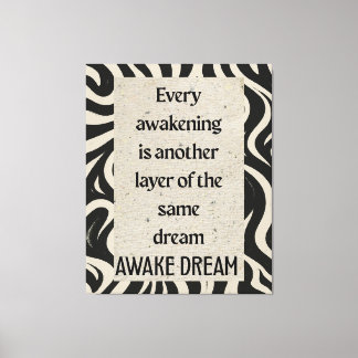 Awake Dream Quote Art Stretched Canvas Print キャンバスプリント