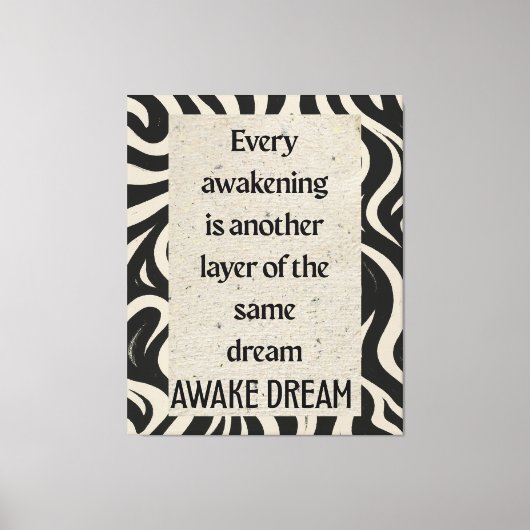 Awake Dream Quote Art Stretched Canvas Print キャンバスプリント (正面)
