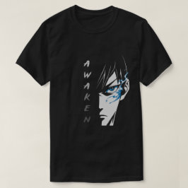 AWAKEN – ハーフ顔アニメTシャツ Tシャツ
